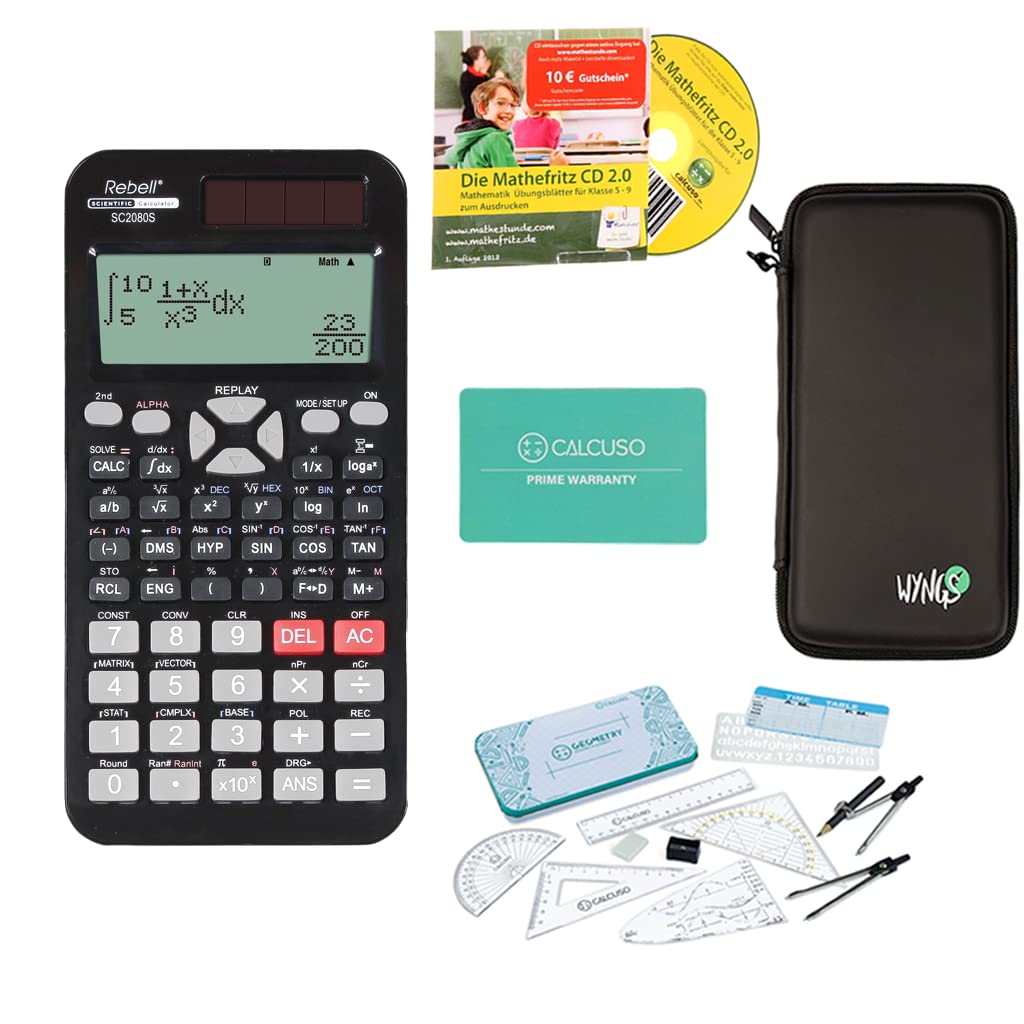 Nerder Package: Rebell SC2080S + Protective Case + Extended Warranty + Geometry Set + Learning CD (German)