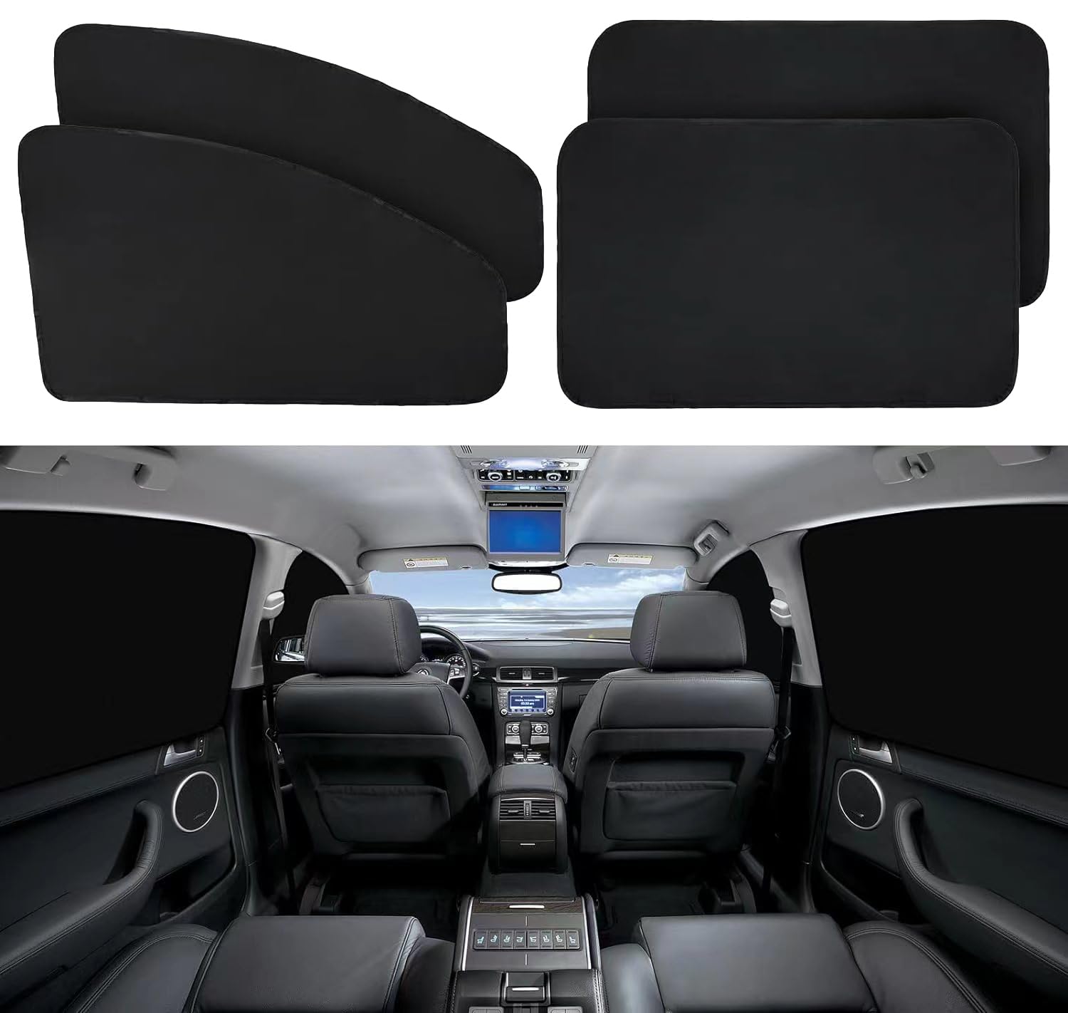 Photo 1 of Mrchrogge Magnetic Car Window Sun Shades - Universal Vehicle Fit, Heavy-Duty Heat Protection with Secure Magnetic Attachment, 4-Pack Privacy Covers (Black)