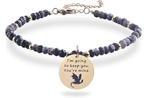 Melix Home 4th Merch Dragon Wing Bracelet Book Lover Gifts For Fans Friend Teen Girls Women Natural Stone Bracelets Gift