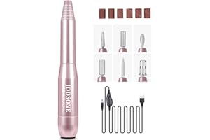 JODSONE Professional Electric Nail Drill 20000RPM Low Noise Work efficiently with 6 Replacement Drills for Salon and Home Use