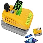 100W USB Battery Charger for Dewalt 20V, Charger Adapter with Type-C Fast Charging and USB Port, for Electric Device and Dewalt Battery(Tool Only)
