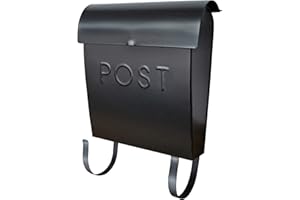 NACH Euro Wall Mount Mailbox with Detachable Newspaper Holder, Rustic Mailboxes for Outside, Powder Coated Finish Metal Mailb