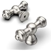Amerdeco 10 Pack Brushed Satin Nickel Kitchen Cabinet Knobs 2.1 Inch(53mm) Single Hole Cabinet Handles Dresser Knobs Drawer Knobs and Pulls for Bathroom Cabinets