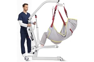 MediHoist Electric Patient Lift with Commode Sling-500lbs Capacity Electric Body Transfer Lift, 8000N Powerful Motor for Full/Partial Paralysis Patients, Home,Hospital,Healthcare