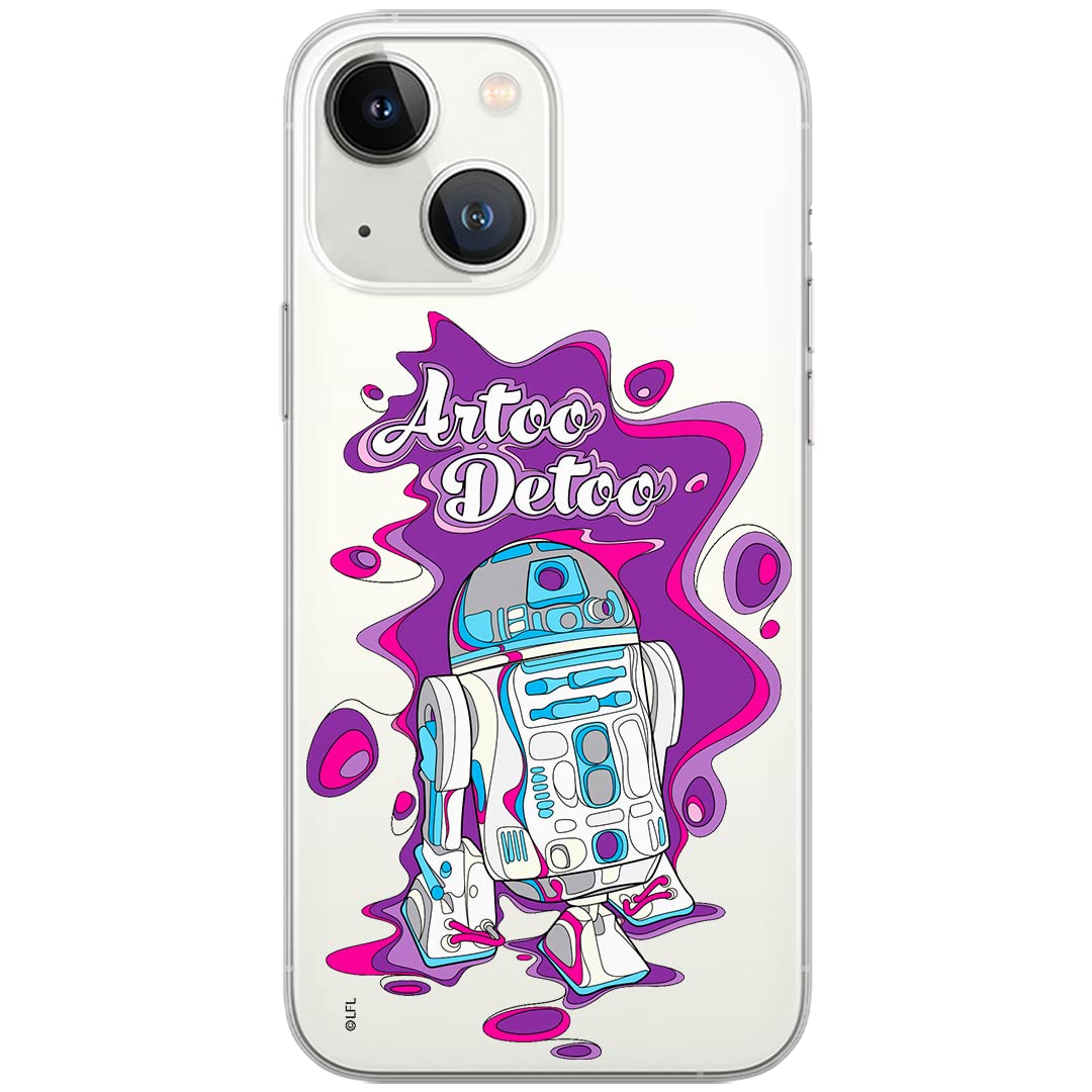 ERT GROUP mobile phone case for iPhone 13 MINI original and officially licensed Star Wars pattern R2D2 002 optimally adapted to the shape of the mobile phone, case made of TPU