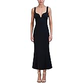 BCBGMAXAZRIA Womens Sleeveless Sweetheart Neck Flared Sheath Midi Dress
