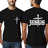 Christian Shirts for Men:Faith Cross Printed T-Shirts Christian Jesus Faith Shirts Holy Bible Tees