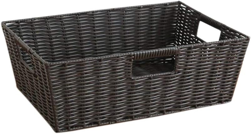 Kamiwwso Boite De Rangement De Bureau Pour Panier De Rangement En Tricot Rectangulaire Noir Blanc Color Brown Amazon Fr Cuisine Maison