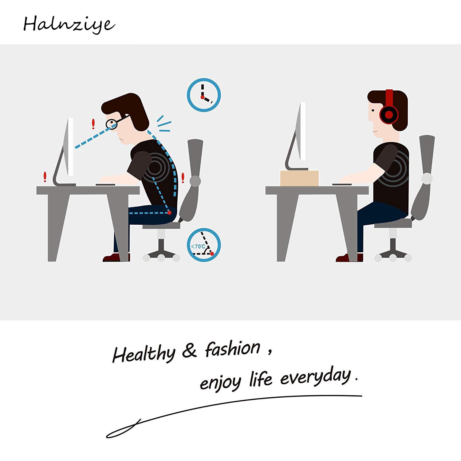 Halnziye Wooden Computer Monitor Stand, Durable Desk Riser Laptop Desktop Stands for MacBook, Universal Office PC Notebook Stand Holder/Household Flower Pot Rack (Oak Black)