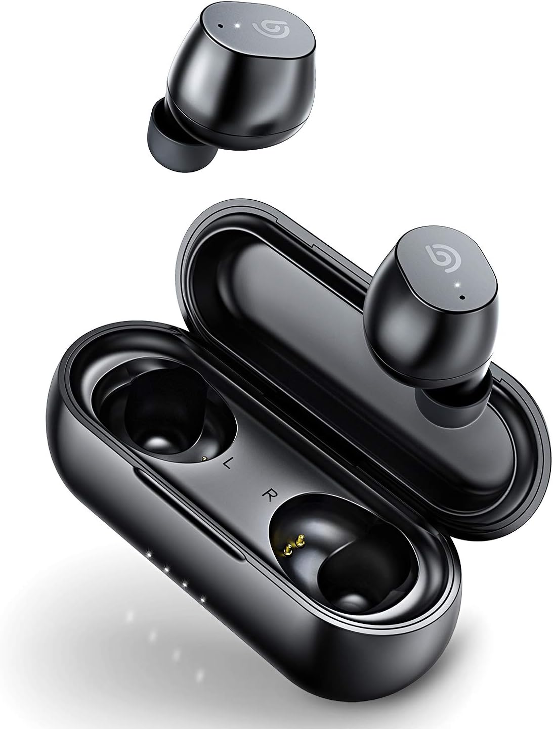 BOMAKER Wireless Earbuds, In-Ear Stereo Earphones with Mic, Graphene Drivers with Deep Bass, USB-C Quick Charge, Touch Control, Single/Twin Mode, for iPhone/iPad/Samsung/Android ect