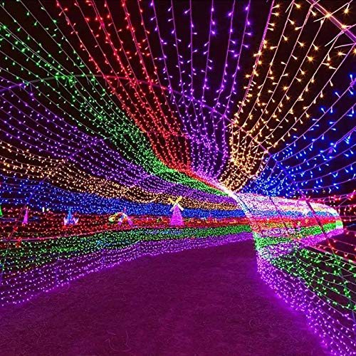 KAQ- 82FT 200LED Extendable Purple Halloween Tree Lights Indoor/Outdoor, Waterproof 8 Modes Green Wire Christmas Lights, Plug in Fairy Starry Tree Lights for Party Garden Decorations (Purple)