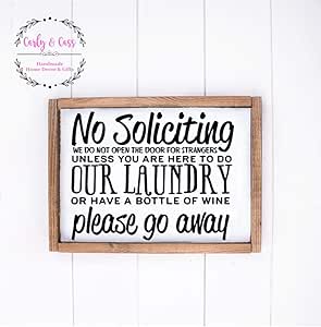 amazoncom celycasy no soliciting sign no soliciting front door sign
