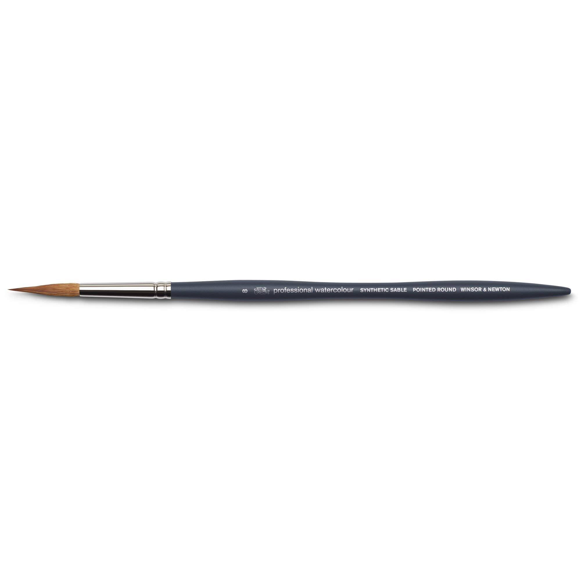 Winsor & Newton 5011208 Professional Watercolour Brush, Painting Brush for Watercolour Paints with Synthetic Fibres, Ergonomic Handle, Durable and Dimensionally Stable, Short Handle, Round Brush