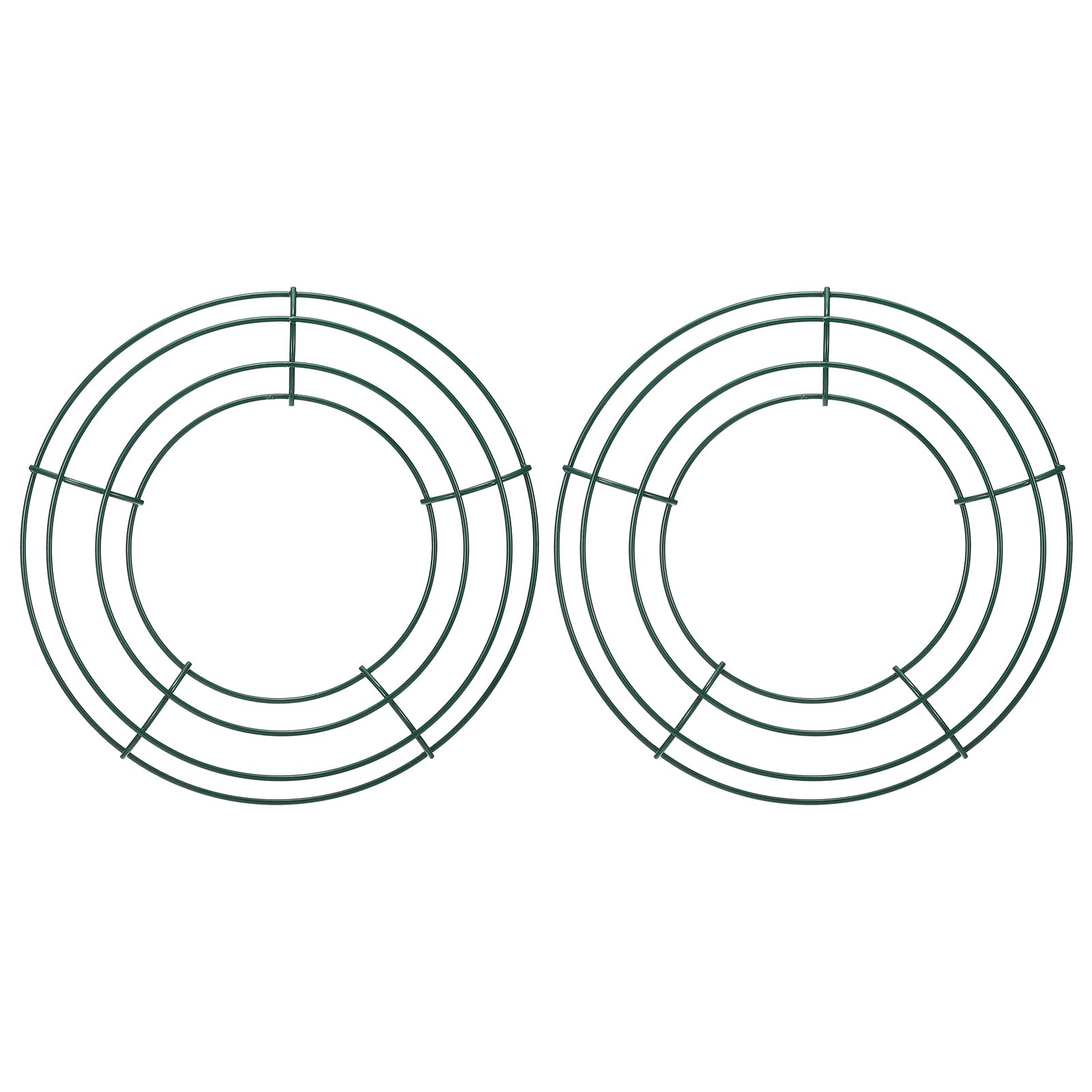 PATIKIL 8 Inch Christmas Wire Wreath Frame, 2 Pcs Metal Round Shape Dream Catcher Rings Macrame Wreath Floral Hoop for Home Car DIY Craft Wedding Wall Hanging Decorations, Army Green