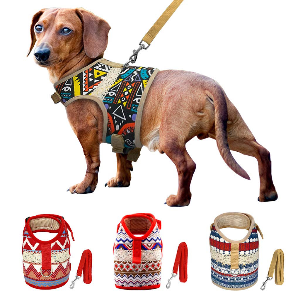 Muttitude World Collection Dog Harness for Small Breeds (Large, Pueblo)