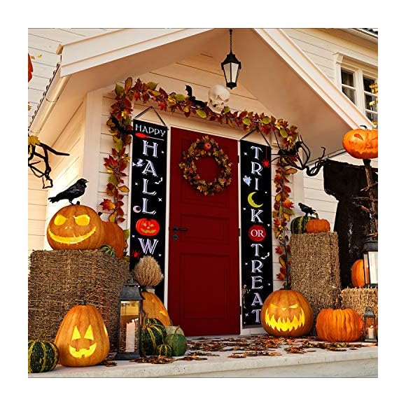Decoración de Halloween Banner colgante de puerta de Halloween Truco o
