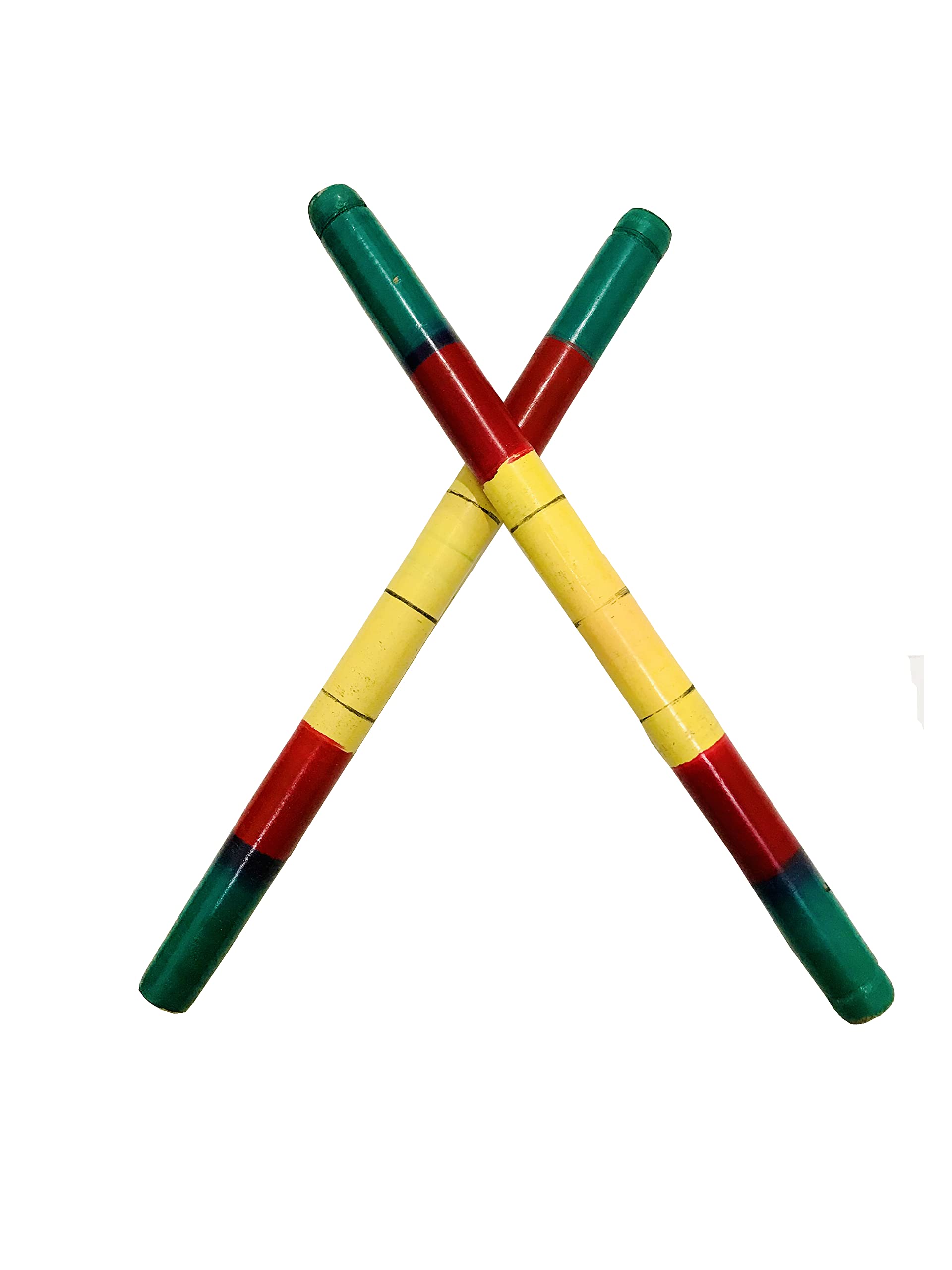 Real Dandiya/Dandia Sticks made of Wooden for Couples used during Navratri/Navaratri 2 pcs (Pair-1)