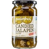 Pickerfresh Candied Jalapenos, Fesh Sliced, Bold, Tangy and Sweet (16oz)