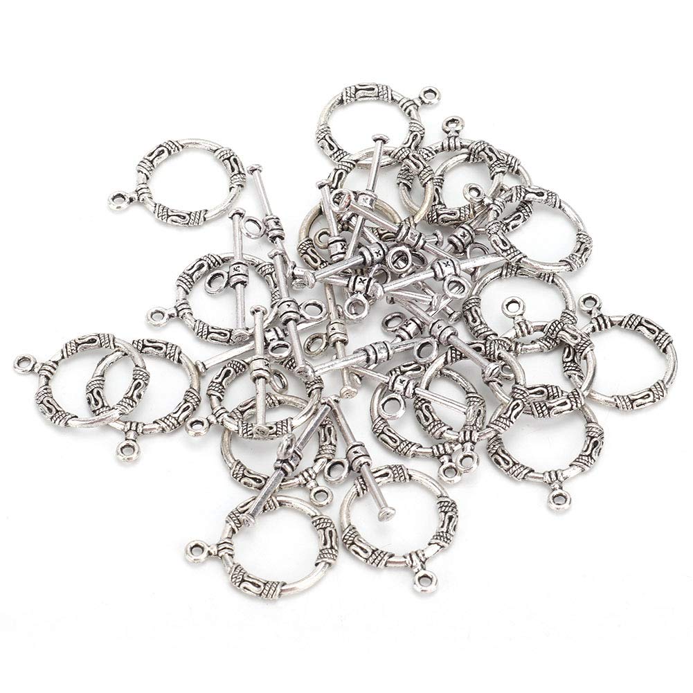 ANKROYU 20PCS Vintage T-Bar Toggle Clasps, Handcrafted Jewelry Connectors for DIY Bracelets and Necklaces, Crafting Findings for Jewelry Making