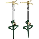 FANHAO 2 Pack Metal Lawn Sprinklers with Adjustable Telescoping Base, 3-Arm Water Sprinkler 360 Degree Rotation High-Rise Sprinkler for Large Area Coverage, Garden Watering Irrigation Sprinkler System
