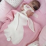 Kids Blankets,SUNBABY Cute Rabbit Crochet Newborn Blanket Baby Bedding Cover Bath Towels Play Mat (Pink)