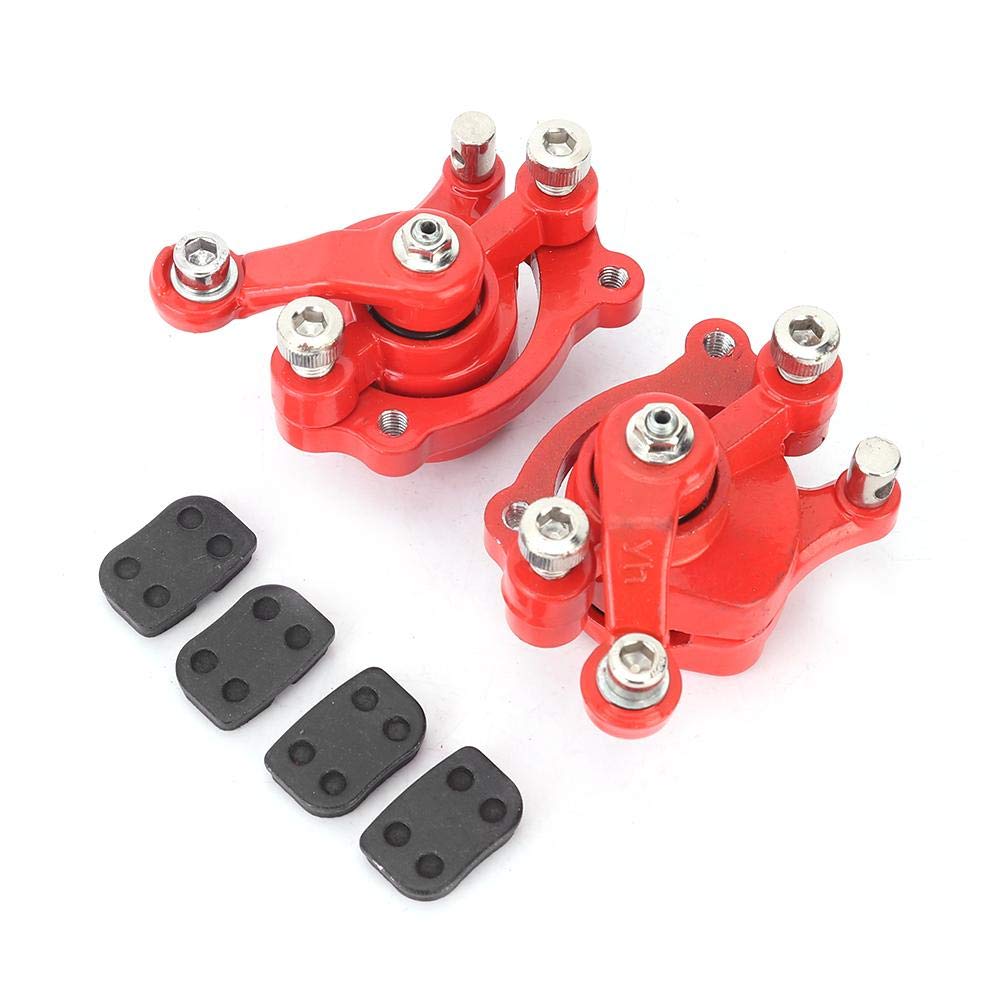 Qiilu Front Rear Disc Brake Caliper, Disc Brake Caliper Pads Set for Chinese Mini Moto Kid ATV Quad