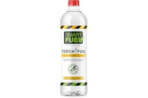SMART FUEL ETHANOL Smart Fuel Citronella Torch Fuel - Clean Burning, Biodegradable Formula with Extended Burn Time, Ideal for Oil Lamp, Tiki Torches for Outside Gatherings – 1 Quart, Pack of 1