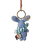 LXKSZYUFC Handmade Crochet Bunny Car Mirror Charms