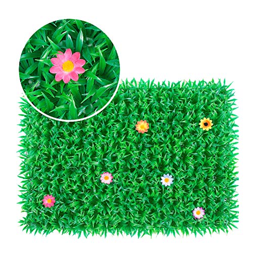 Shiwaki 60x40cm (23.62"x15.75") Green plant wall simulation plant wall home decoration background flower wall-encryption big grass plus flowers