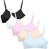 Nubofy Teens Training Bras for Girls Kids Padded Tweens Bra Adjustable Straps 8-12