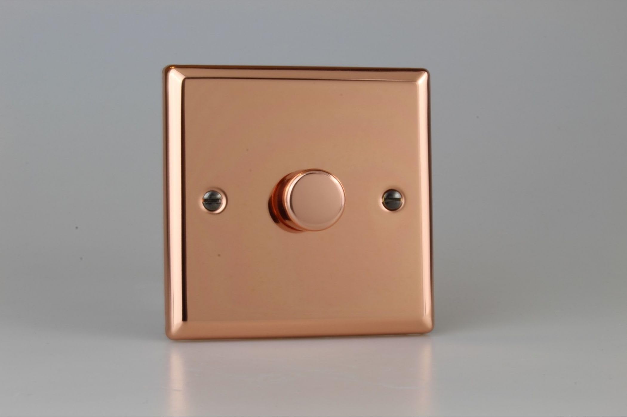 Varilight 1-Gang 2-Way V-Pro Push On/Off Rotary LED Dimmer 1 x 0-120W Polished Copper
