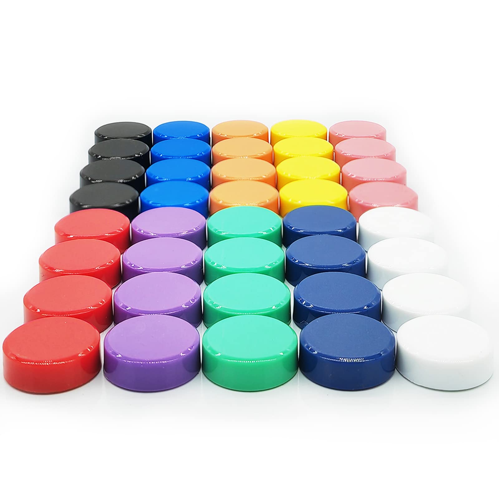 PYJLBX Fridge Magnets, Colourful Strong Small Round Magnets for Whiteboard, Notice Board, Crafts, Refrigerator, Office, Kitchen & Classroom, Mini Magnets Magnetic Dots for Adults (40 Pack, 10 Colours)