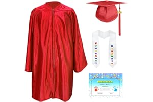 YIIOSS Preschool and Kindergarten Cap and Gown with 2024 Tassel Graduation Stole Certificate for Toddler Kids