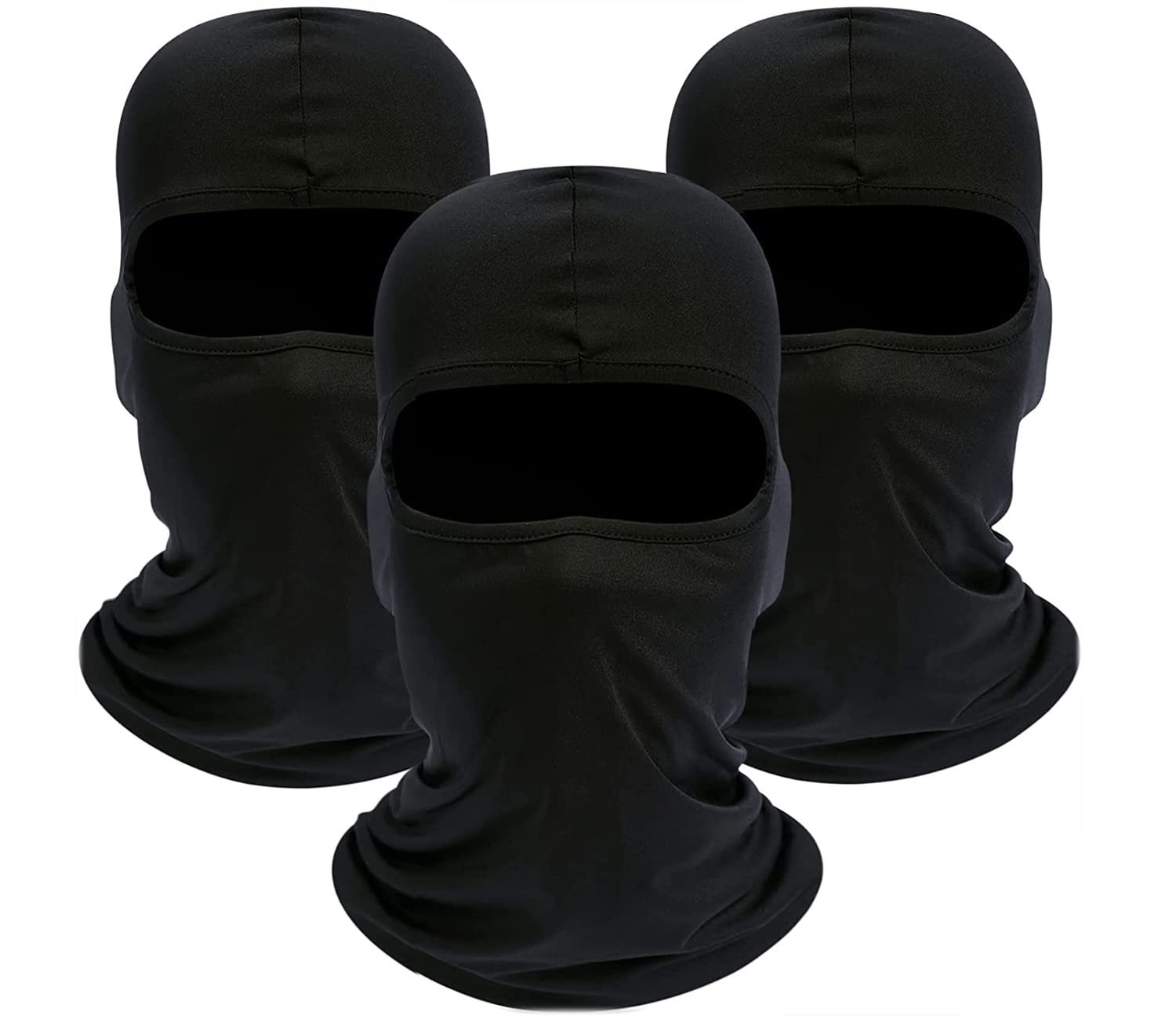 LIRITE Balaclava Face Mask Breathable for Motorcycle Helmet Cycling Skiing & Winter Sports Windproof Unisex Men Women Kids All The Year Round UV/Sun Dust Protection 3 Pack Black