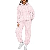 TERIVEEK Camo Sweatsuits for Women 2 Piece Outfits Maple Leaf Print Hoodie Sweat Sets Pants Camouflage Tracksuits Lounge sets
