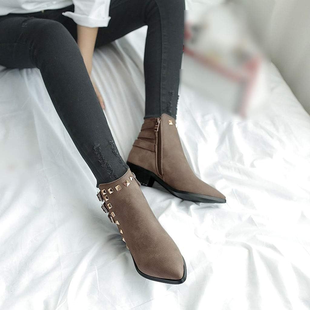 high heel round head martin boots