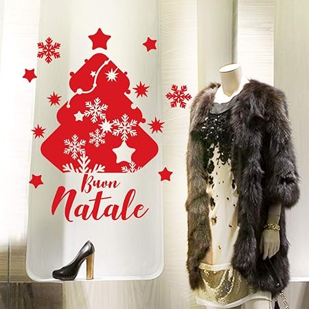 Decorazioni Natalizie Happy Casa.Wall Art Nt0241 Albero Happy Holidays 60x100 Cm Rosso Vetrofanie Natalizie Decorazioni Per Natale Adesivi Natale Amazon It Casa E Cucina