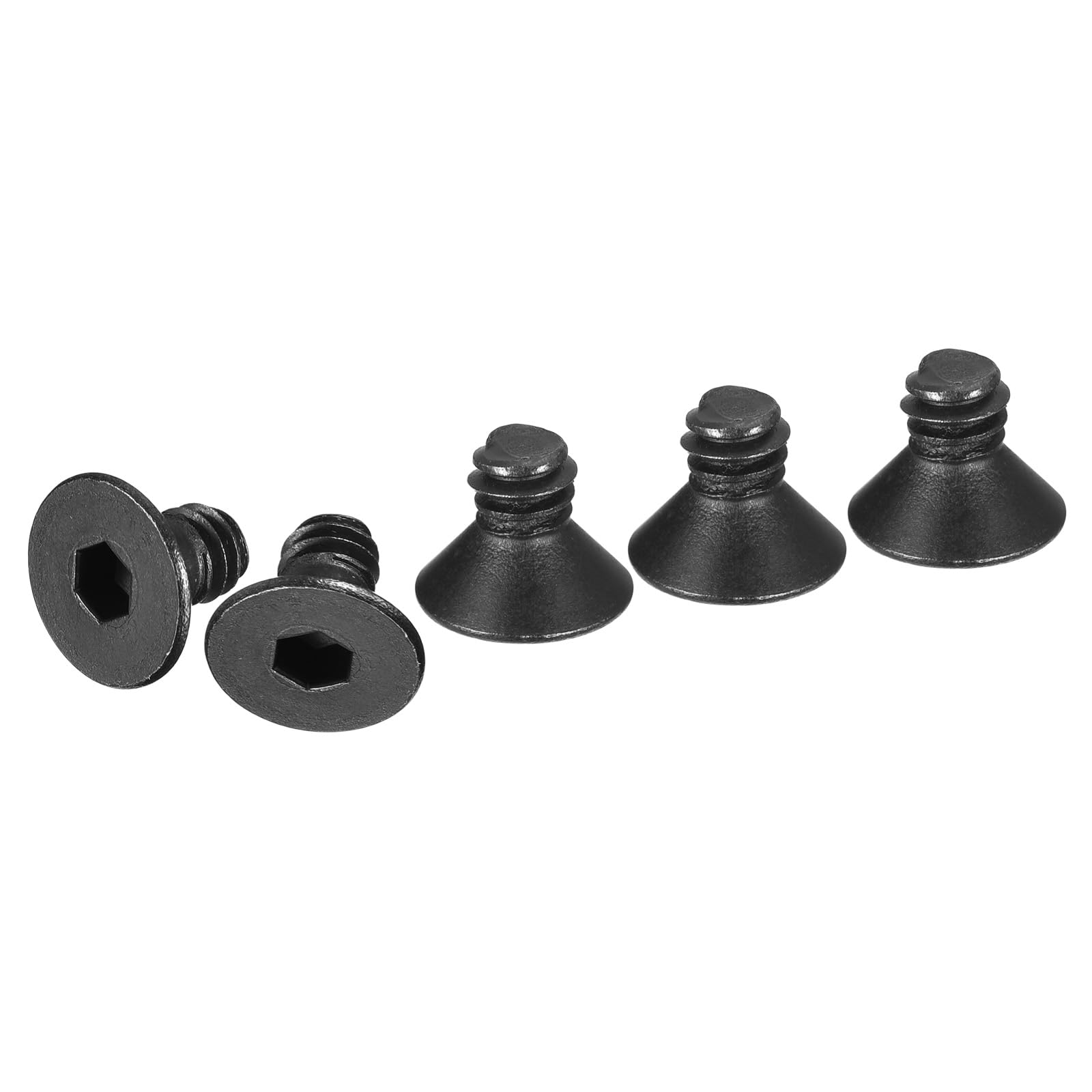 DTGN 1/4-20x1/2" Flat Head Socket Cap Screws, 25 Pack Hex Socket Flat Head Screws Carbon Steel Black Oxide, Full Thread, Countersunk Bolts