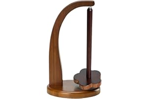 Athena's Elements Wood Yarn Holder for Knitting and Crocheting, Crochet Gift for Knitting Lovers, Wooden Yarn Spinner for Crochet well, gift for girls, women (Dark Bamboo Color)