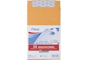 Mead Press-It Seal-It 6X9 Envelopes, Office Pack 30 Count (76084)