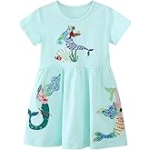 Ohrwurm Toddler Girls Cotton Summer Dress Cartoon Print Short Sleeve Dresses Casual Jersey Sundress Playwear Outfits