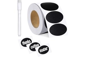 VICHIPAN 180Pcs Chalkboard Labels, Reusable Waterproof Chalk Labels with 1 Durable Erasable Chalk Pen for Jars, Parties Decoration, Craft Rooms, Storage Bins, Mason, Bottle, Pantry