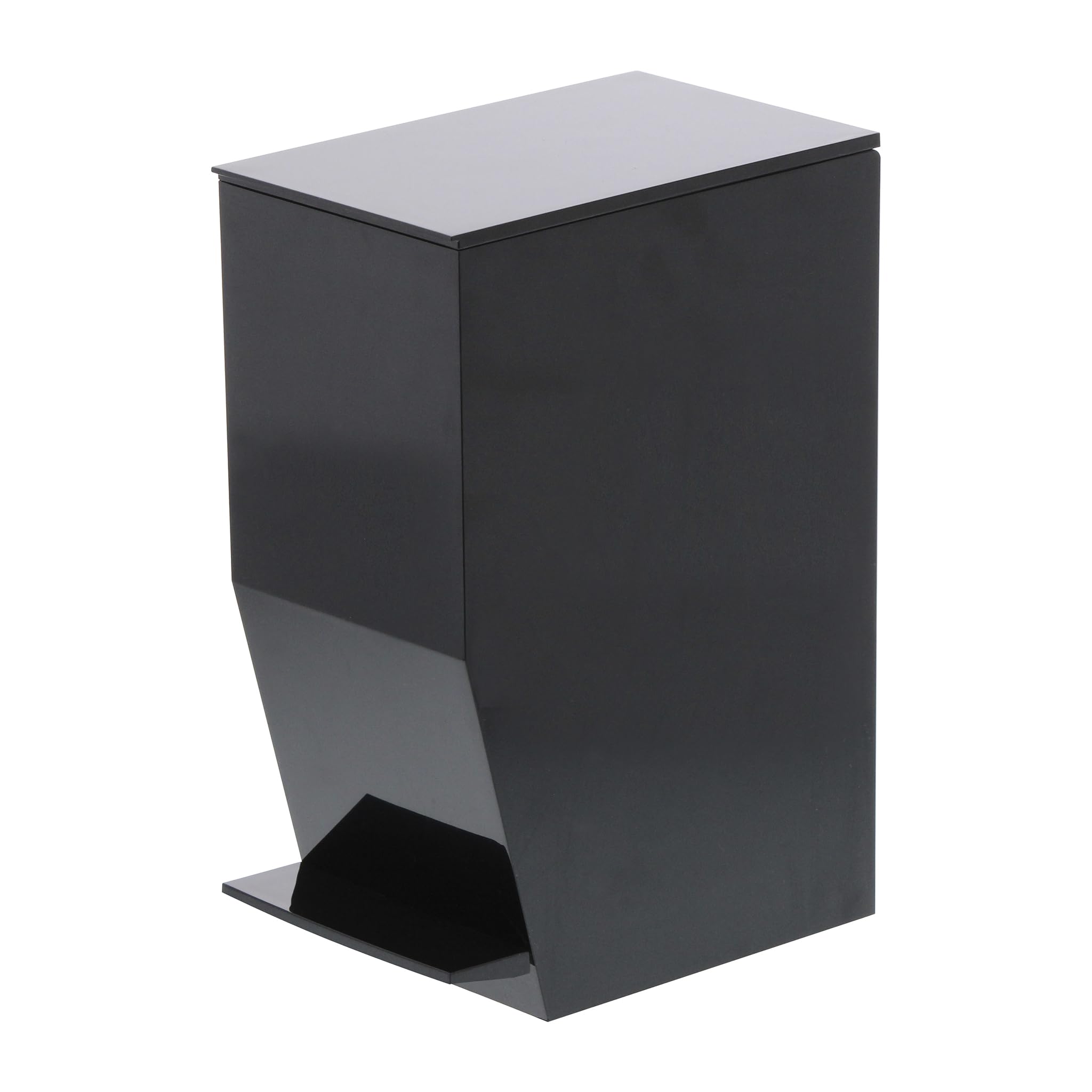 Yamazaki 3386 TOWER Sanitary Step-On Trash Can, Black, ABS Resin, Minimalist Design, 12 x 19 x 27.5 cm (LxWxH)