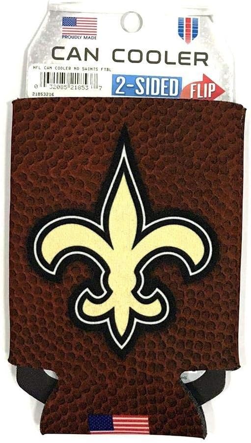 New Orleans Saints NFL Can Cooler Neoprene Bottle Cooler, Black and Gold, standard size