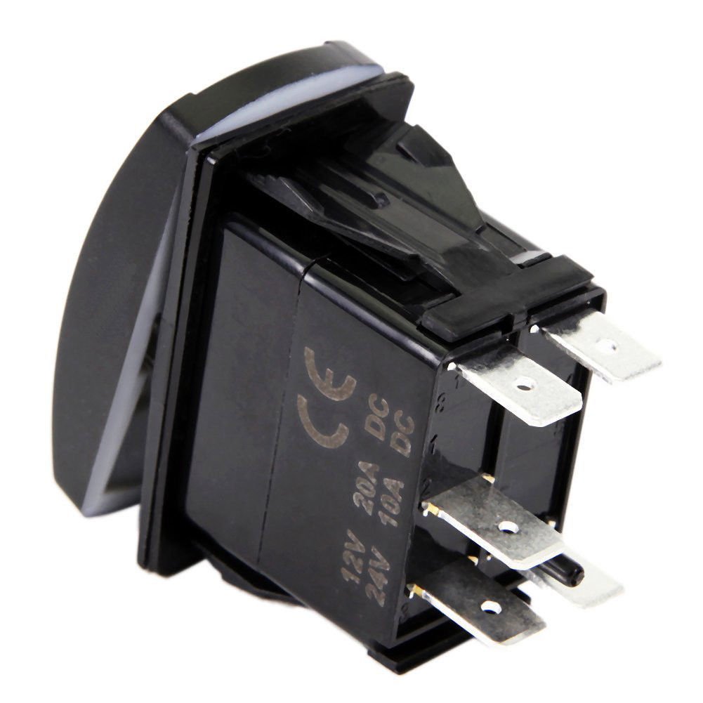 OZ-USA Dome Light On/Off Rocker Switch 5-Pin SPST Laser Blue LED Truck SUV Offroad RZR Polaris