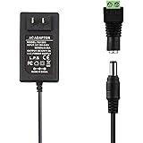 COOLM AC Adapter 12V 3A Power Supply Transformer AC 100V-240V 50 60Hz to 12VDC 5.5mm x 2.5mm DC Jack LED Driver Switching Power Adapter US Plug for LCD Monitor, Wireless Router, CCTV Cameras 36W Max