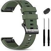 26mm Watch Bands Compatible with Garmin Fenix 8 pro/tactix 8 AMOLED-51mm/Fenix 7X Pro/6X Pro/5X Plus/3 HR,Silicone Quickfit Strap for Enduro 3 2/tactix 7 Pro/Descent Mk2i/3i/epix Pro/quatix 8 51mm