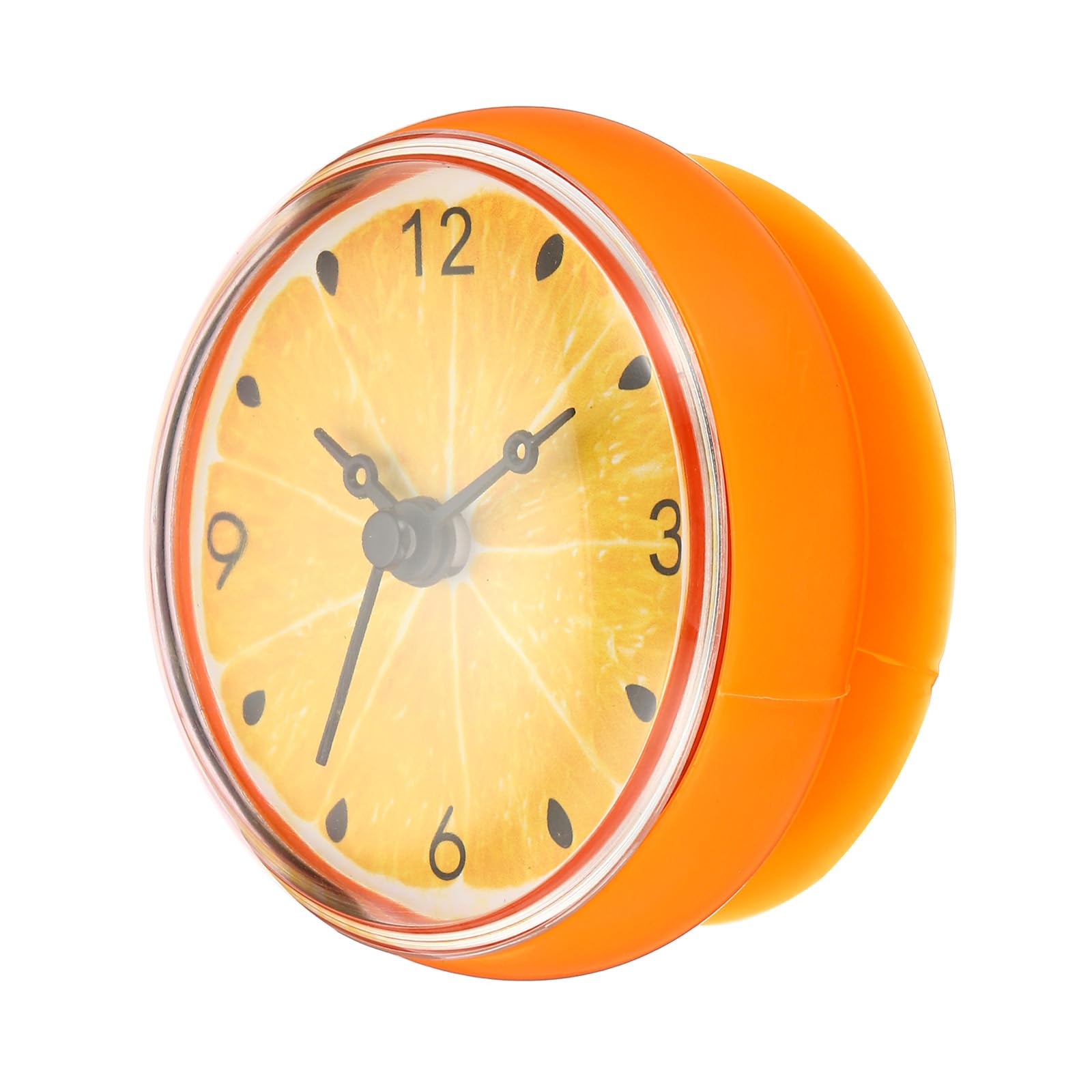 PATIKIL Waterproof Shower Clock, Non Ticking Silent Mini Cute Mirror Wall Clocks with Suction Cup for Bathroom Kitchen Home Decoration, Yellow/Black