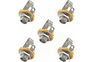 LifCratms 6.35mm (1/4inch) Female Guitar Input Jack, Mono TS Socket Panel Mount Jacks-12 Pack