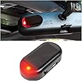 Car Solar Power Simulated Dummy Alarm, Car Alarm Warning Light Fake Lamp with USB Charger Port, Anti-Theft LED Flashing Security Light Car Accessories for Most Cars (Red, 1PC)
